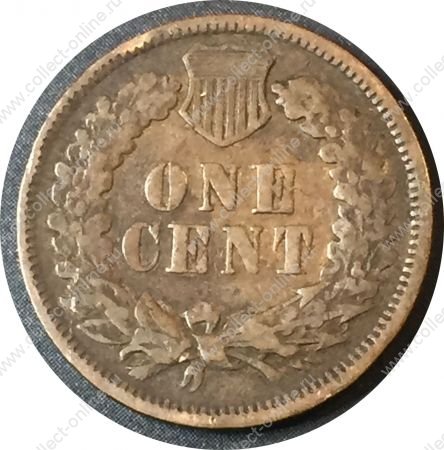 США 1894 г. • KM# 90a • 1 цент • "Индеец" • регулярный выпуск • F-VF