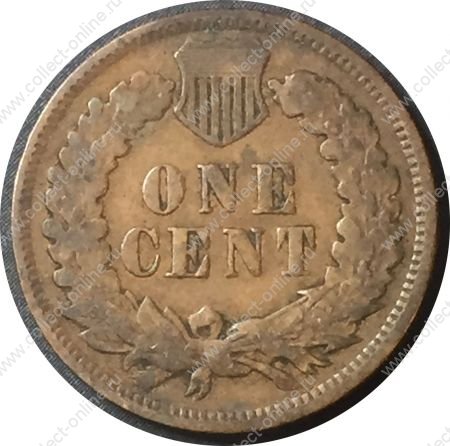 США 1902 г. • KM# 90a • 1 цент • "Индеец" • регулярный выпуск • F-VF