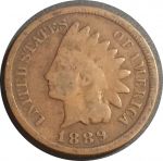 США 1889 г. • KM# 90a • 1 цент • "Индеец" • регулярный выпуск • F-