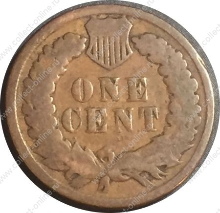 США 1890 г. • KM# 90a • 1 цент • "Индеец" • регулярный выпуск • VG+