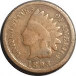 США 1893 г. • KM# 90a • 1 цент • "Индеец" • регулярный выпуск • VG