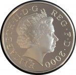 Великобритания 2000 г. • KM# 1007a • 5 фунтов • 100-летие королевы матери • памятный выпуск • серебро 925 (28.28 гр.) MS BU • пруф!!