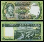 Свазиленд 1974 г. • P# 3 • 5 эмалангени • вождь Собуза II • регулярный выпуск • UNC пресс