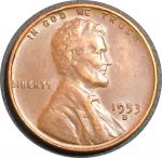 США 1953 г. D • KM# 132 • 1 цент • "пшеничный" • Авраам Линкольн • Мемориал • регулярный выпуск • AU-