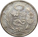 Перу 1930 г. • KM# 218.2 • 1 соль • государственный герб • серебро • регулярный выпуск • AU