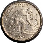 Люксембург 1924 г. • KM# 36 • 2 франка • металлург • регулярный выпуск(год-тип) • AU+ ( кат. - $25+ )