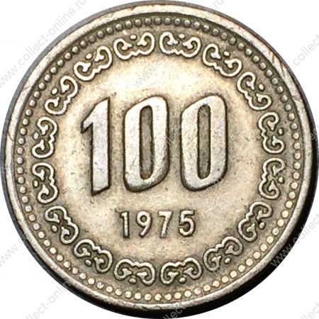 Южная Корея 1975 г. • KM# 9 • 100 вон • адмирал Ли Сунсин • регулярный выпуск • XF ( кат. - $6 )