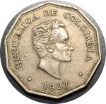 Колумбия 1967 г. • KM# 229 • 1 песо • Симон Боливар • регулярный выпуск(год-тип) • AU