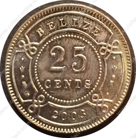 Белиз 2003 г. • KM# 36 • 25 центов • Елизавета II • регулярный выпуск • MS BU пруфлайк!
