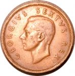 Южная Африка 1950 г. • KM# 34.1 • 1 пенни • Георг VI • парусник • регулярный выпуск • XF+
