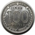 Камерун 1968 г. • KM# 14 • 100 франков • гигантские антилопы • регулярный выпуск • MS BU Люкс!
