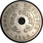 Южная Родезия 1940 г. • KM# 25 • 1 пенни • регулярный выпуск • VF+  ( кат.- $10 )