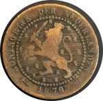 Нидерланды 1878 г. • KM# 107 • 1 цент • регулярный выпуск • F+