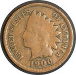 США 1900 г. • KM# 90a • 1 цент • "Индеец" • регулярный выпуск • F-VF