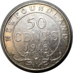 Ньюфаундленд 1918 г. C • KM# 12 • 50 центов • Георг V • серебро • регулярный выпуск • F
