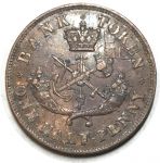 Канада • Банк Верхней канады 1850 г. • KM# Tn2a • ½ пенни • официальный денежный токен • UNC "радуга"