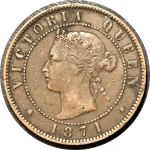 Остров Принца Эдуарда 1871 г. • KM# 4 • 1 цент • королева Виктория • регулярный выпуск • XF-*