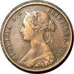 Новая Шотландия 1861 г. • KM# 8 • 1 цент • Виктория • корона • регулярный выпуск • XF+