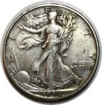США 1944 г. D • KM# 142 • полдоллара • "Шагающая свобода" • регулярный выпуск • XF