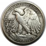 США 1944 г. D • KM# 142 • полдоллара • "Шагающая свобода" • регулярный выпуск • XF