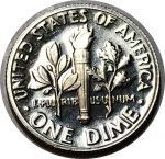 США 1974 г. S • KM# 195a • дайм(10 центов) • Ф. Д. Рузвельт • регулярный выпуск • MS BU пруф!