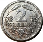 Австрия 1946 г. • KM# 2872 • 2 шиллинга • регулярный выпуск • BU- ( кат.- $27,50 )