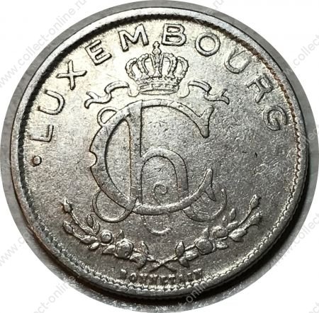 Люксембург 1924 г. • KM# 35 • 1 франк • металлург • регулярный выпуск(первый год) • XF+ ( кат. - $10+ )