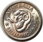 Австралия 1944 г. S • KM# 39 • 1 шиллинг • Георг VI • баран • серебро • регулярный выпуск • MS BU Люкс!