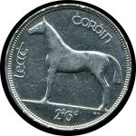 Ирландия 1930 г. • KM# 8 • полкроны • лошадь • серебро • регулярный выпуск • AU*