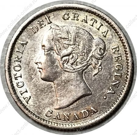 Канада 1871 г. • KM# 2 • 5 центов • Виктория • серебро • регулярный выпуск • XF ( кат. - $75 )