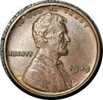 США 1909 г. VDB • KM# 132 • 1 цент • Авраам Линкольн • регулярный выпуск • AU+ коричн.