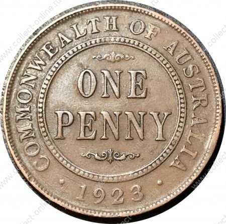 Австралия 1923 г. • KM# 23 • 1 пенни • Георг V • регулярный выпуск • VF+ ( кат.- $6+ )