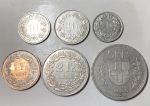 Швейцария 1974-2003 гг. • KM# 23..40 • 10 раппенов - 5 франков • лот 6 монет • регулярный выпуск • XF - AU