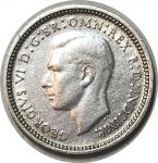 Австралия 1940 г. • KM# 37 • 3 пенса • серебро • Георг VI • регулярный выпуск • XF-