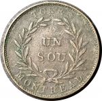 Канада • Монреаль 1838 г. • KM# Tn5 • 1 су • официальный денежный токен • VF