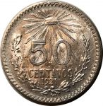 Мексика 1921 г. • KM# 447 • 50 сентаво • серебро • регулярный выпуск • AU+ ( кат. - $100 )