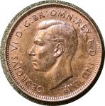 Австралия 1939 г. • KM# 35 • ½ пенни • Георг VI • регулярный выпуск • AU ( кат.- $50 )