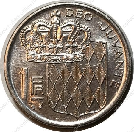 Монако 1978 г. • KM# 140 • 1 франк • Ренье III • герб княжества • регулярный выпуск • BU-