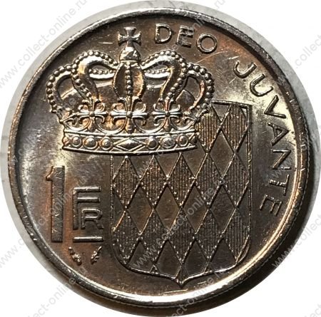 Монако 1977 г. KM# 140 • 1 франк • Ренье III • герб княжества • регулярный выпуск • BU