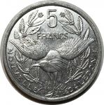 Новая Каледония 1990 г. • KM# 14 • 2 франка • птица Кагу • регулярный выпуск • BU-