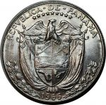 Панама 1966 г. • KM# 12a.1 • ½ бальбоа • Васко де Бальбоа • серебро • регулярный выпуск • MS BU