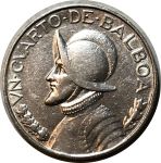 Панама 1947 г. • KM# 11.1 • ¼ бальбоа • Васко де Бальбоа • серебро 6.25 гр. • регулярный выпуск • XF