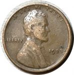 США 1923 г. • KM# 132 • 1 цент • "пшеничный" цент • Авраам Линкольн • регулярный выпуск • VF-