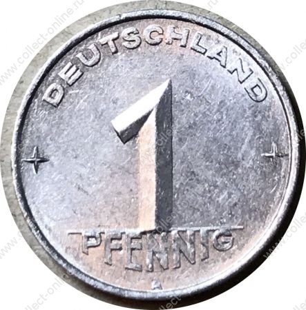 Германия • ГДР 1952 г. A (Берлин) • KM# 5 • 1 пфенниг • пшеничный колос регулярный выпуск • BU-