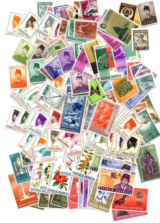 Индонезия • набор 50 разных старых марок  •  MH/NH OG VF