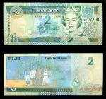 Фиджи 2002 г. • P# 104 • 2 доллара • Елизавета II • регулярный выпуск • UNC пресс