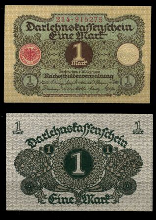 Германия 1920 г. P# 58 • 1 марка • регулярный выпуск • UNC пресс