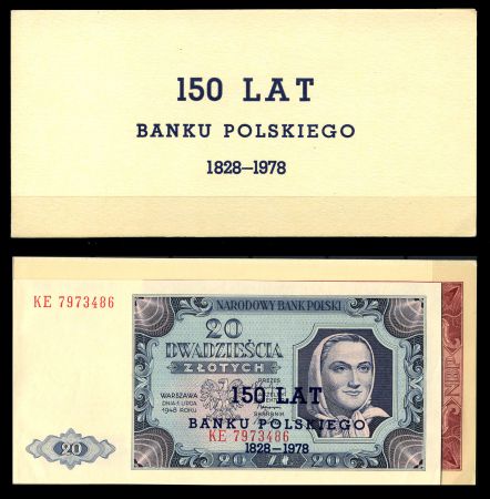 ПОЛЬША 1978г. P# CS4 / 20,100 ЗЛОТЫХ / 150 ЛЕТ НАЦ. БАНКУ / UNC ПРЕСС / АРХИТЕКТУРА / RARE!!