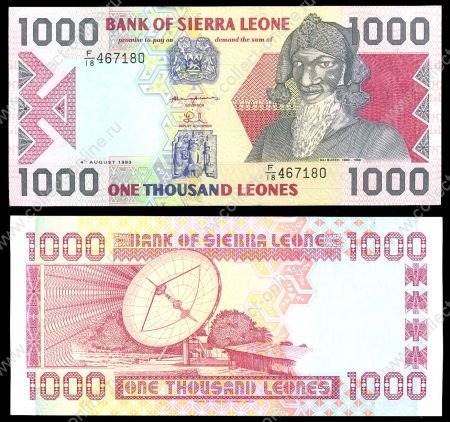 Сиерра леоне 1993г. P# 20a / 1000 леоне / UNC ПРЕСС