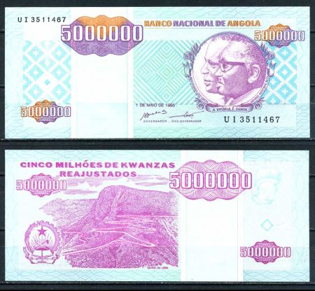 АНГОЛА 1995г. P# 142 / 5 млн. КВАНЗА UNC ПРЕСС